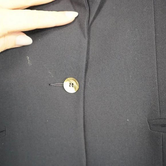 Vintage Saville Women’s Lined 100% Pure Wool Navy Business Blazer Size 6 - Picture 4 of 7